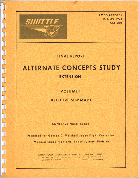 1971 NASA Space Shuttle programme, Final Report Alternate Concepts Study, Executive Summary. at Whyte's Auctions