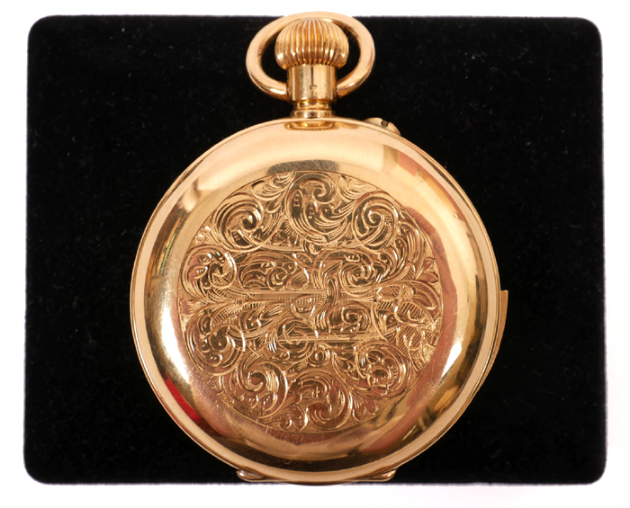 A 20th century 18ct gold repeating hunter pocket watch at Whyte's Auctions