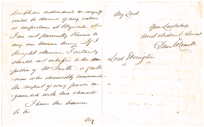 1832 (June 10) Letter from Daniel O'Connell to Hugh Fortescue, 2nd Earl Fortescue KG, PC, Whig politician. at Whyte's Auctions