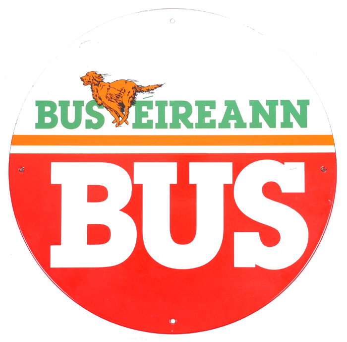 1980s Bus Eireann bus stop sign at Whyte's Auctions
