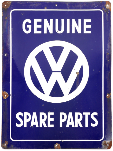 1950s Advertising Sign, Genuine VW  Spare Parts. at Whyte's Auctions