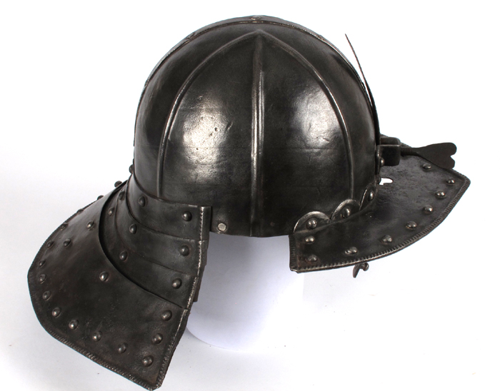 Mid 17th century Continental lobster-tail pot helmet at Whyte's Auctions