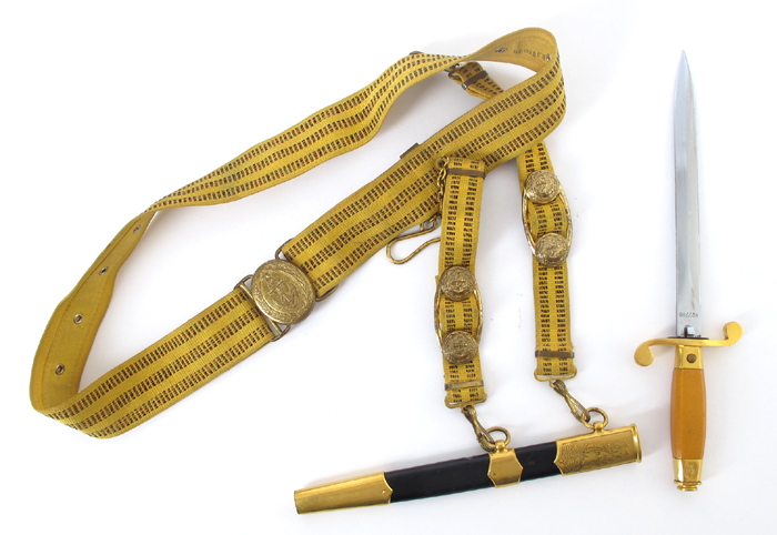 1950s Cold War Soviet Navel Officer's dagger, belt and hangers. at Whyte's Auctions