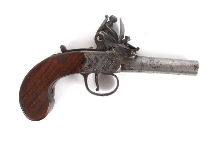 Scottish flintlock muff pistol by Gourlay, Glasgow. at Whyte's Auctions