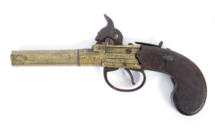1800s brass pistol by Goodwin & Co.
 at Whyte's Auctions