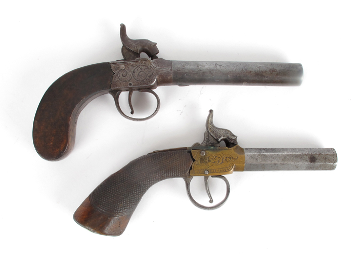 Circa 1840 Two percussion muff pistols at Whyte's Auctions