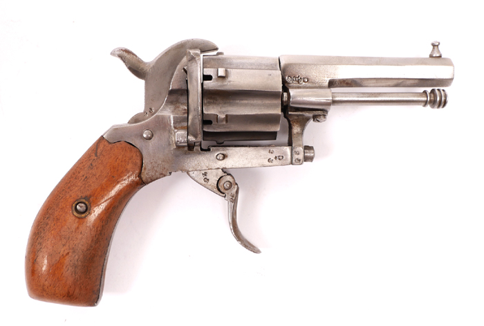 1870s Belgian small calibre pinfire revolver at Whyte's Auctions