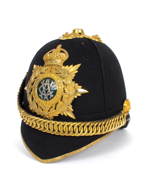 1914-1918 Army Veterinary Corps officer's blue cloth helmet. at Whyte's Auctions