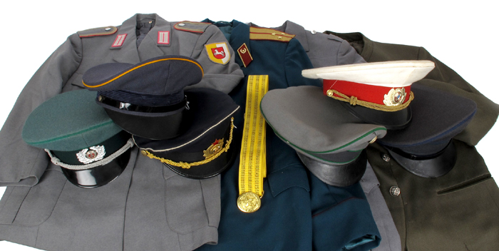 Soviet Bloc Military Uniforms and visor caps at Whyte's Auctions