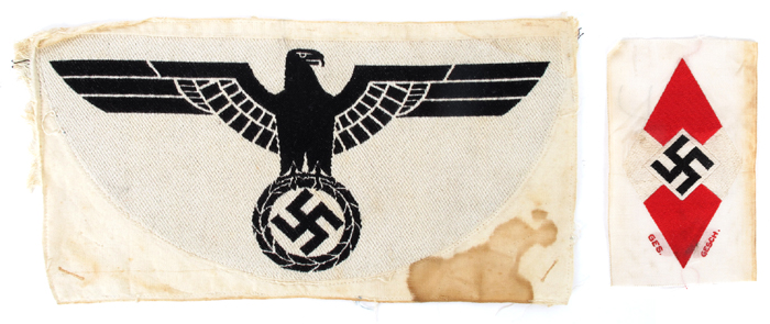 1933-1945 German Third Reich,  Hitler Youth sports singlet patch and Heer sports vest patch. at Whyte's Auctions