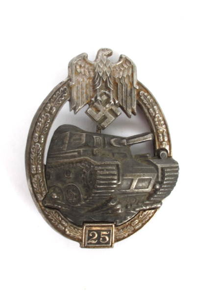 1939-1945 German Third Reich Panzer Assault Badge, 25 engagements. at Whyte's Auctions