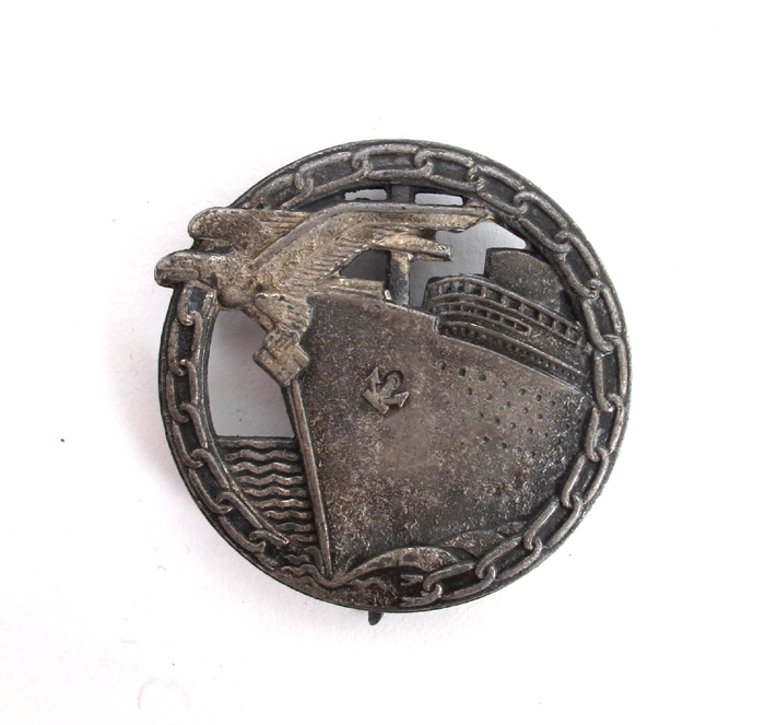 1939-1945 German Third Reich, Kriegsmarine Blockade Breaker's badge, silver and grey. at Whyte's Auctions
