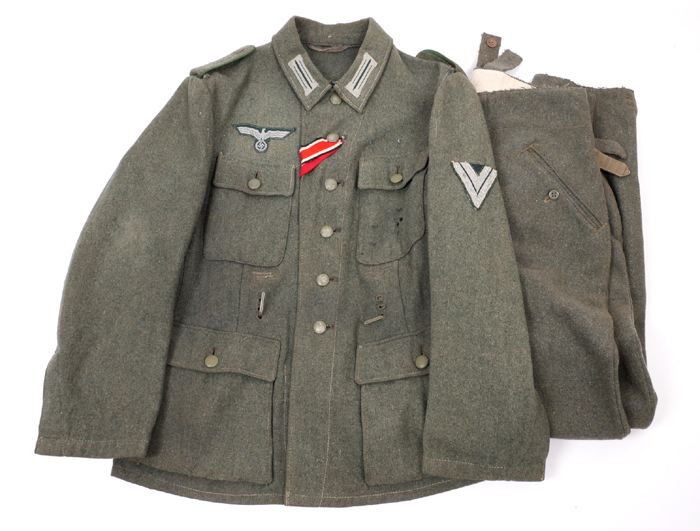 1939-1945 German Third Reich, Wehrmacht field-grey uniform tunic and trousers. at Whyte's Auctions