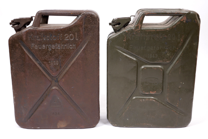 1939-1945 German Third Reich, Wehrmacht jerry cans early war and late war versions. at Whyte's Auctions