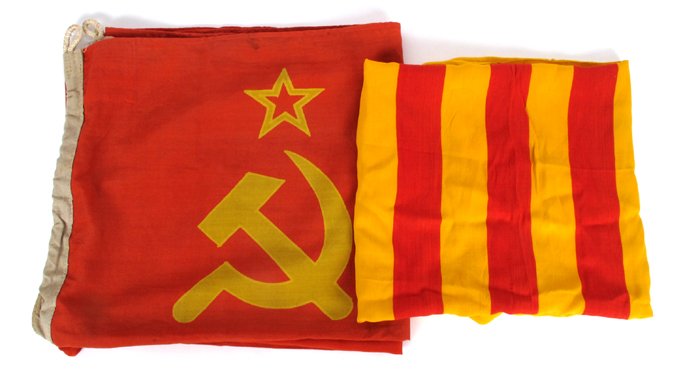 1970s Soviet Union flag and South Vietnam flag. at Whyte's Auctions