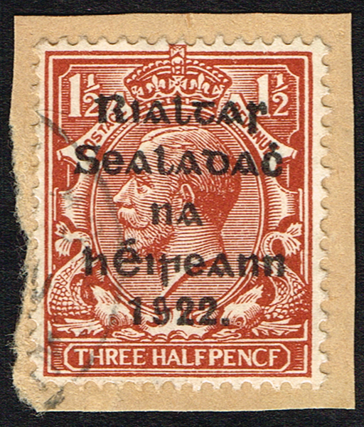 Stamps. Ireland. 1922 Thom Rialtas 4-line overprint on penny and three halfpence, both with varieties. at Whyte's Auctions