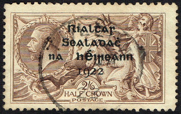 Stamps. Ireland. 1922 Thom Rialtas 4-line overprint halfcrown to ten shillings used. at Whyte's Auctions