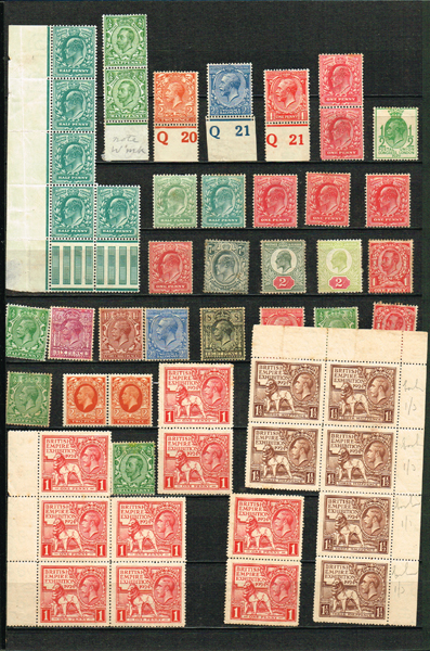 Stamps. Great Britain mint ranges in stockbook, Edward VII to George VI, also Officials used. at Whyte's Auctions