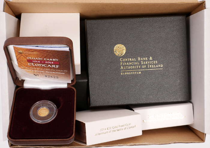 Central Bank of Ireland gold proof coins in presentation boxes. at Whyte's Auctions