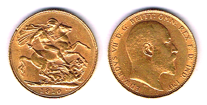 GB. Edward VII gold sovereigns, 1907 and 1910. at Whyte's Auctions