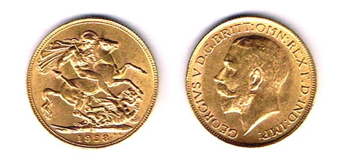 George V gold sovereign, 1928. at Whyte's Auctions