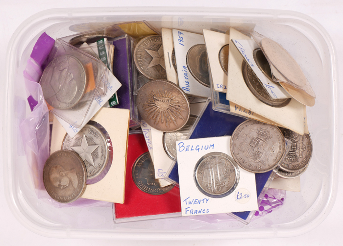 Collection of mainly silver coins 19th to 20th century. at Whyte's Auctions