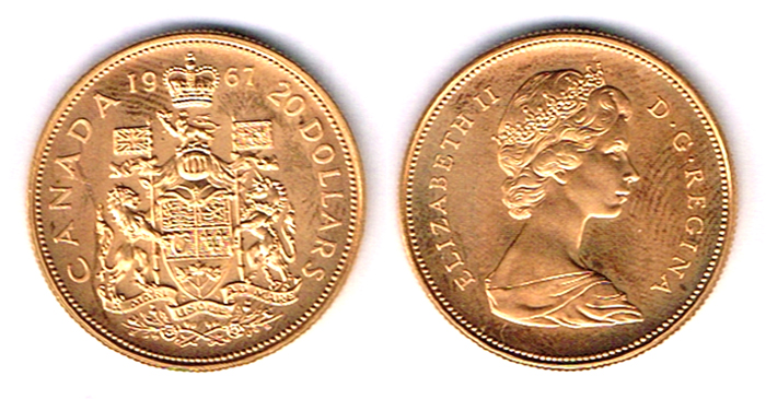 Canada. Elizabeth II gold twenty dollars. at Whyte's Auctions