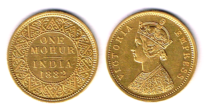 India. Victoria. Gold mohur, 1882. at Whyte's Auctions