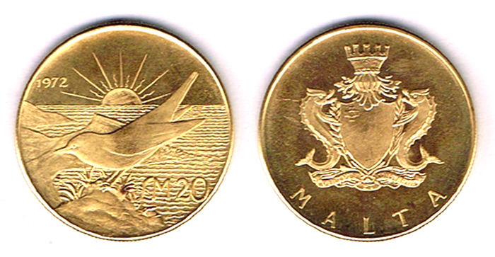 Malta. Gold twenty pounds, ten pounds and five pounds, 1972. at Whyte's Auctions