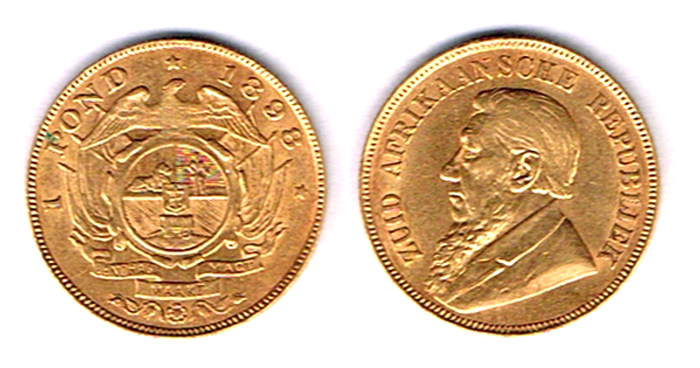 South Africa. Republic gold one pond, 1897 and 1898. at Whyte's Auctions