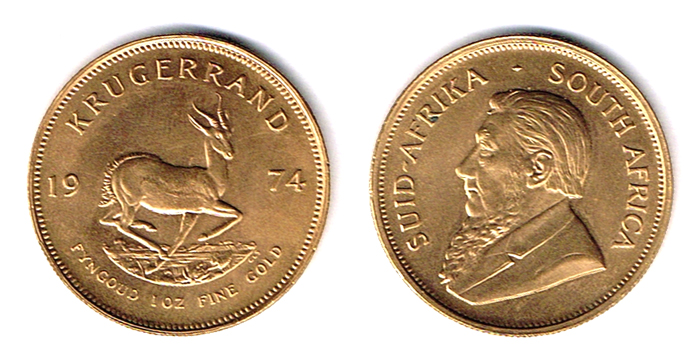 South Africa. Gold Krugerrand, 1974. at Whyte's Auctions