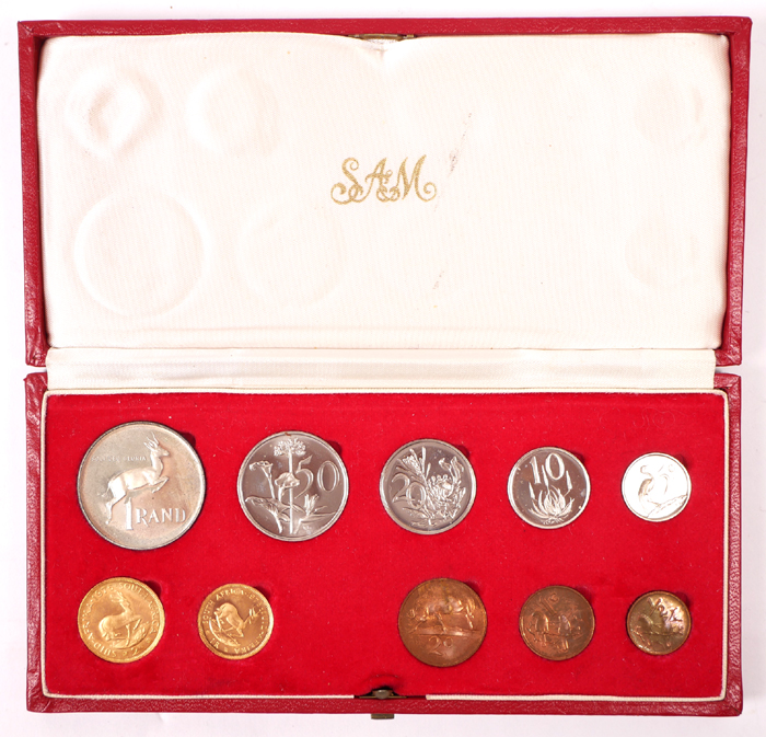South Africa. 1975 proof set including gold 1 rand and 2 rand. at Whyte's Auctions