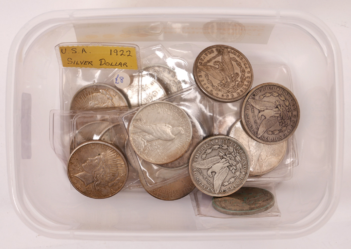 USA. Collection of 21 silver dollars 1880-1928 at Whyte's Auctions