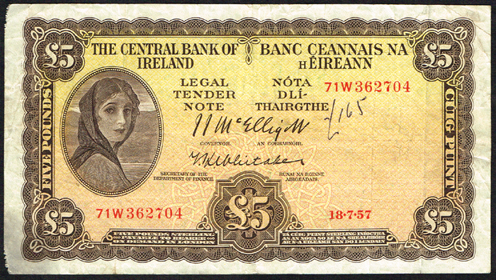 Central Bank 'Lady Lavery' Five Pounds collection 1957-73 at Whyte's Auctions