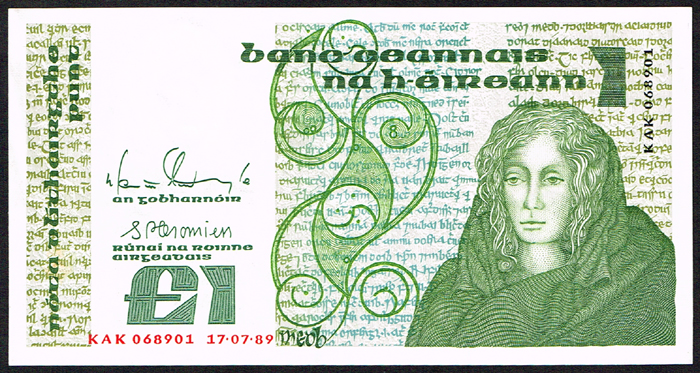 Central Bank of Ireland 'B' Series One Pound collection 17-7-89 at Whyte's Auctions