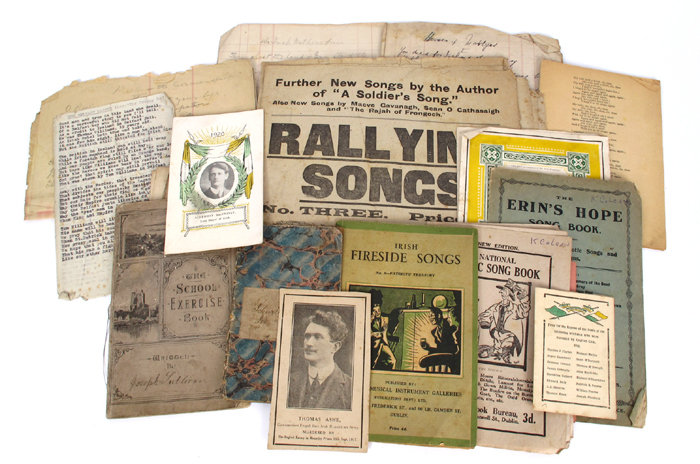 1917 - 1920 Thomas Ashe & Terence MacSwiney commemorative cards and a collection of patriotic songs. at Whyte's Auctions