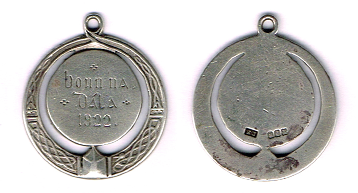 1922. "Bonn na Dála 1922" silver medal. at Whyte's Auctions