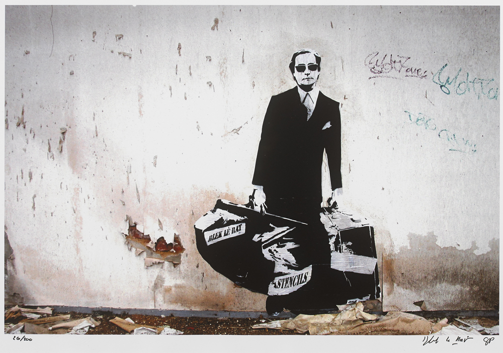 MAN WHO WALKS THROUGH WALLS, 2008 by Blek le Rat sold for 550 at Whyte's Auctions