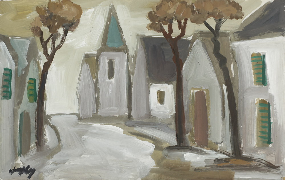 VILLAGE STREET SCENE by Markey Robinson (1918-1999) at Whyte's Auctions
