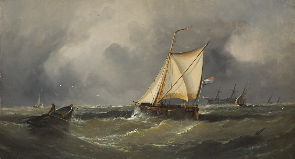 DUTCH SAILING VESSELS (A PAIR) by George Mounsey Wheatley Atkinson (1806-1884) at Whyte's Auctions