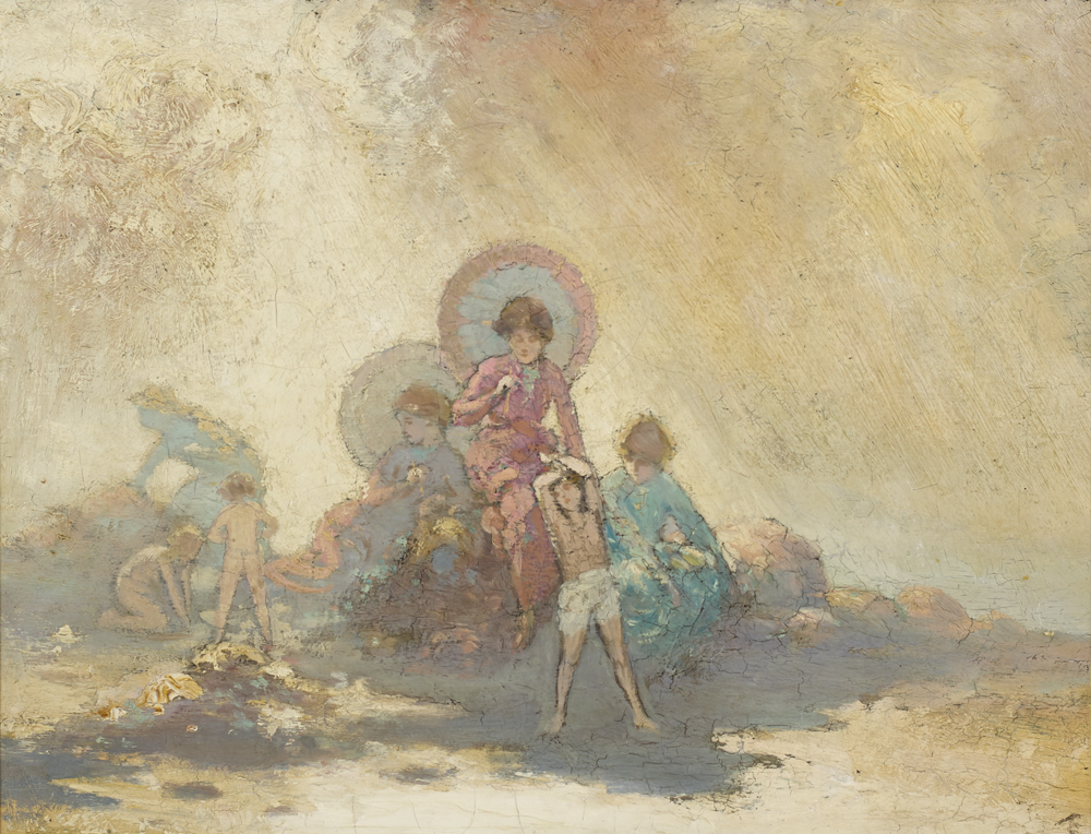 CHILDREN AND WOMEN WITH PARASOLS at Whyte's Auctions