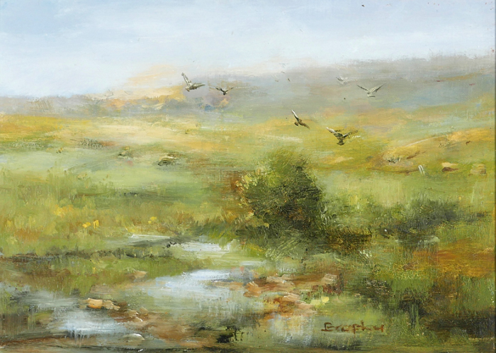 LANDSCAPE WITH BIRDS by Elizabeth Brophy sold for 360 at Whyte's Auctions