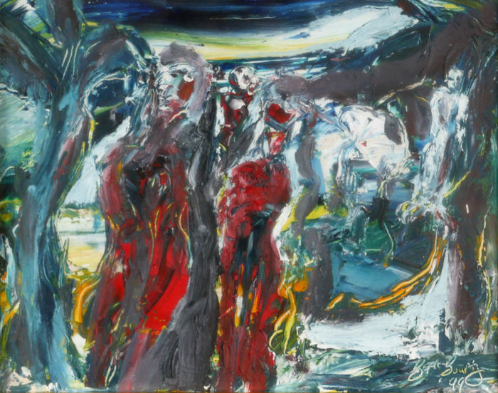 UNTITLED [LANDSCAPE WITH FIGURES], 1999 by Gerard McGourty sold for 380 at Whyte's Auctions