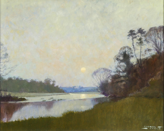 MOONRISE ON THE BOYNE, 1995 by Padraig Lynch sold for �500 at Whyte's Auctions