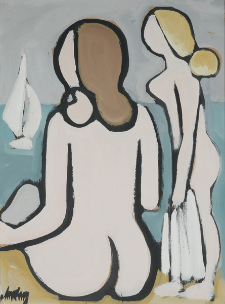 TWO NUDES BY THE SHORE by Markey Robinson (1918-1999) at Whyte's Auctions