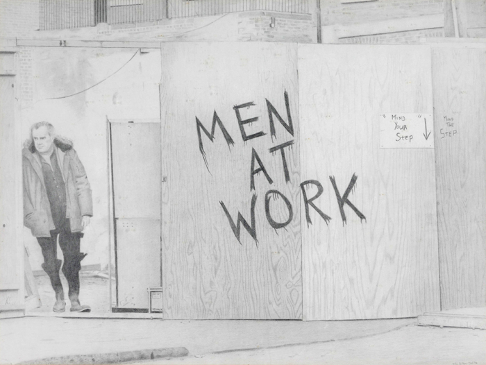 MEN AT WORK, 1984 by Tom Cullen sold for 150 at Whyte's Auctions