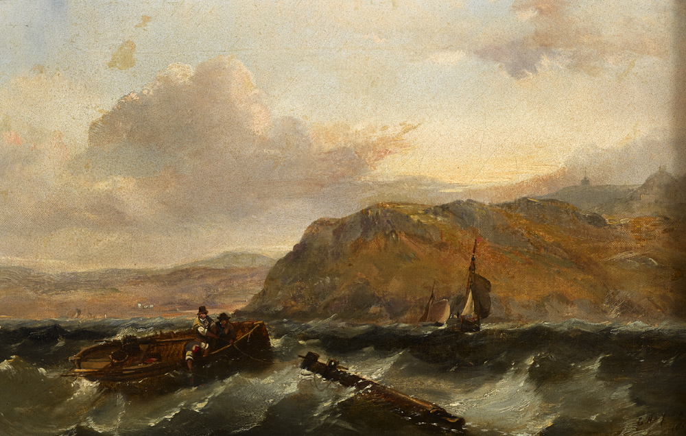 TRAWLING OFF DALKEY ISLAND, 1854 by Edwin Hayes RHA RI ROI (1819-1904) RHA RI ROI (1819-1904) at Whyte's Auctions