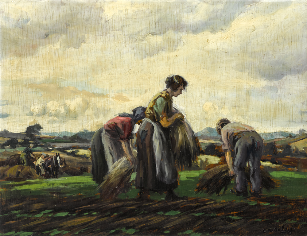 THE FLAX GATHERERS by Charles J. McAuley RUA ARSA (1910-1999) at Whyte's Auctions