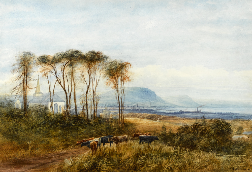 BELFAST FROM KNOCKBREDA CHURCH, c.1850 by Andrew Nicholl RHA (1804-1886) at Whyte's Auctions