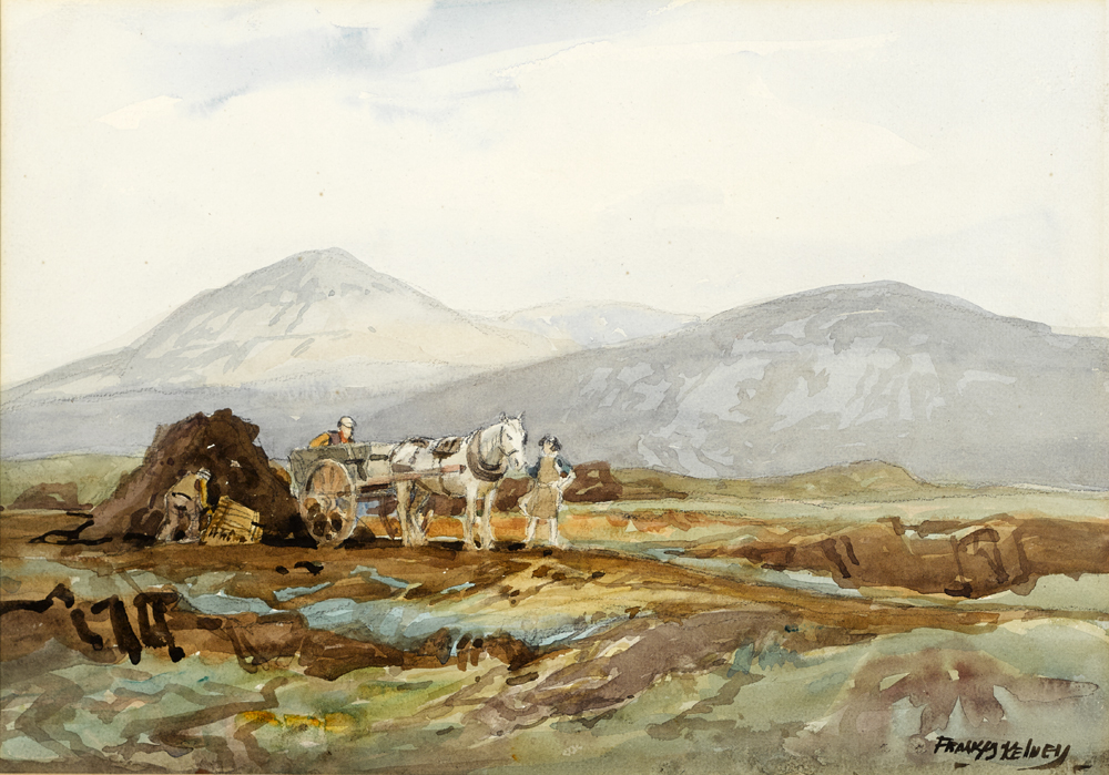 DONEGAL LANDSCAPE WITH ERRIGLE [sic] MOUNTAIN IN THE BACKGROUND by Frank McKelvey RHA RUA (1895-1974) at Whyte's Auctions